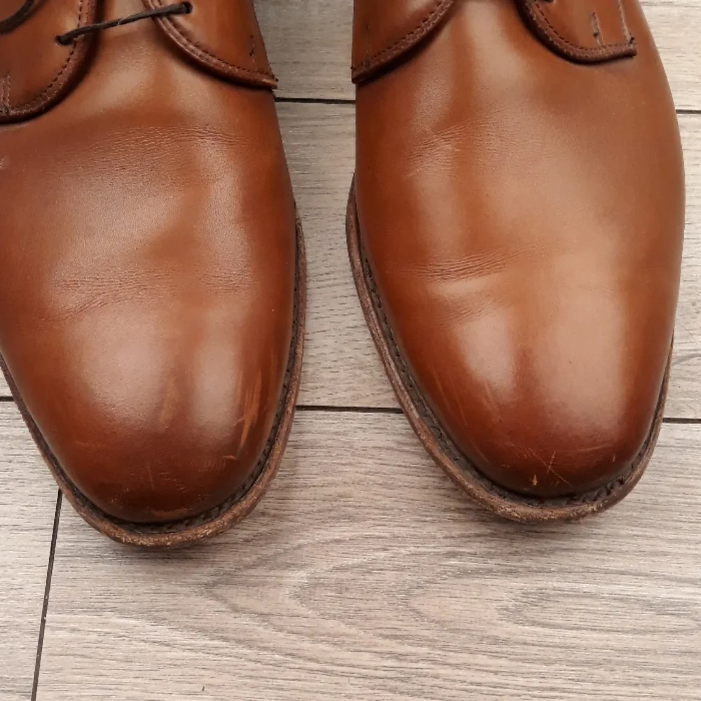 ALLEN EDMONDS Thomas Town Tan Brown Leather Sz 13 D Mens Oxfords‎ Dress Shoes